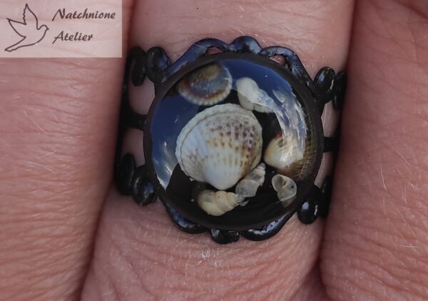 pierścionek z muszlami morskimi 100% hand made